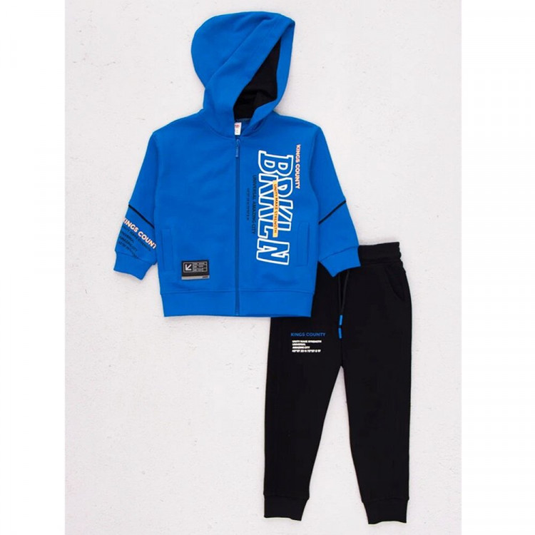 Комплект для мальчика арт.DMB 4968 размер 28/104-32/128 (толстовка+брюки) цвет василек