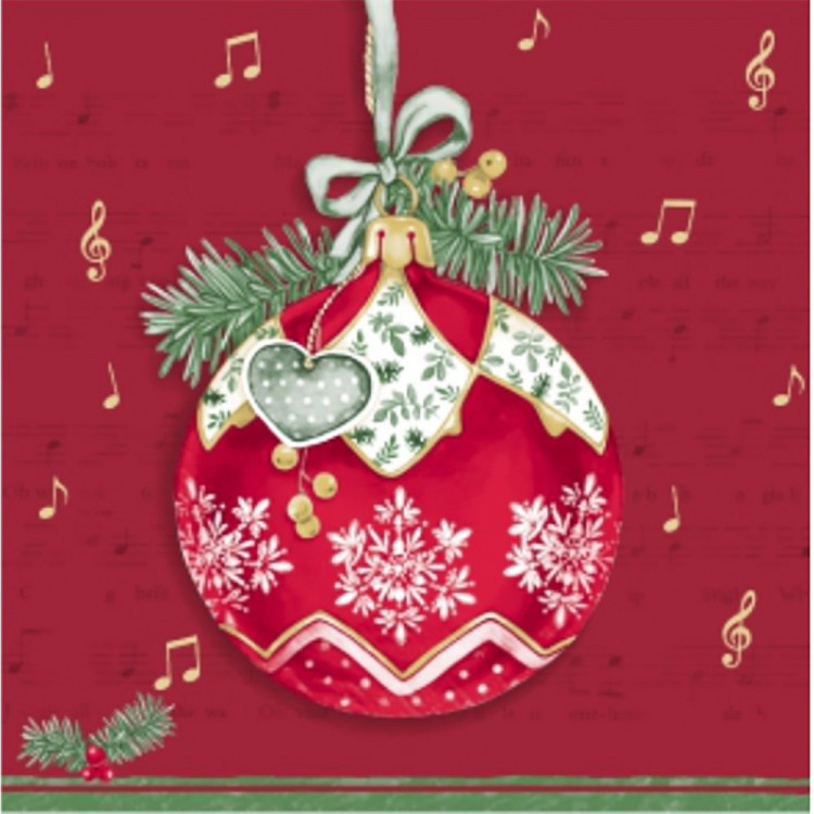 Салфетки бумажные 33*33см 3 слоя 20шт/уп. Bouquet "Музыкальный шар" арт.25121