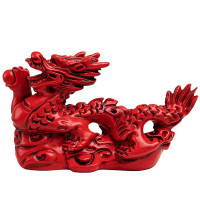 Статуэтка декоративная "Китайский дракон" 21*6*12см красный арт.398-475