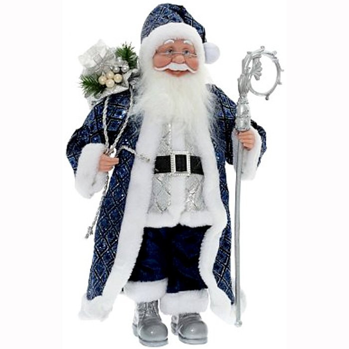 Игрушка декор. "Санта Клаус" 46см в синей шубке арт.754181