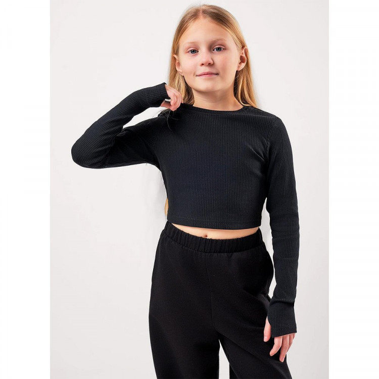 Джемпер для девочки артикул CLE 856884шл размер 34/134-40/152 цвет черный