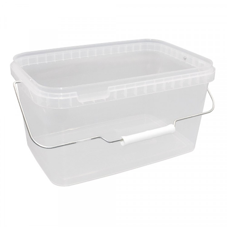 Ведро пищевое б/к, с мет. ручкой прямоугольный 5,8л 293х198мм цвет прозрачный