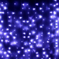 Гирлянда электрическая уличная занавес Дождь 1,5*2,5м 360LED "Мерцание" цвет белый (светлый провод) 8режимов арт.183-096