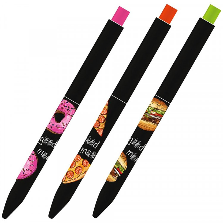 Ручка шариковая не прозрачный корпус (BrunoVisconti) FunClick. FOOD IN BLACK, синяя, 0,7мм (Ст.27) Ручка шариковая не прозрачный корпус (BrunoVisconti) FunClick. FOOD IN BLACK, синяя, 0,7мм (Ст.27)