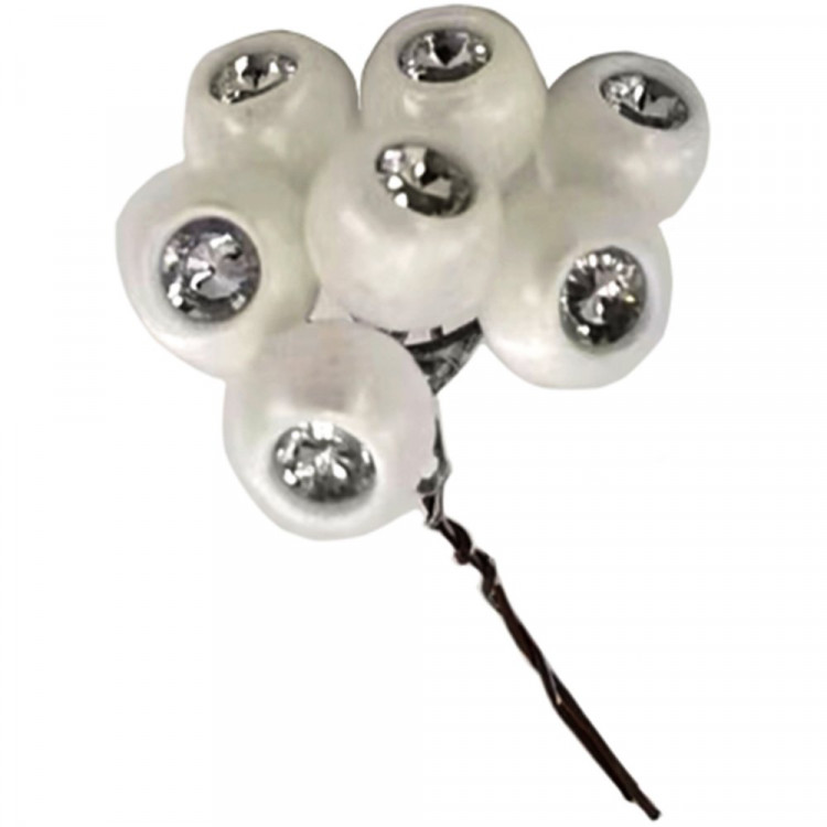 Украшение декоративное "Веточка. Ягоды белые" 15см пучок арт.94508 Украшение декоративное "Веточка. Ягоды белые" 15см пучок арт.94508