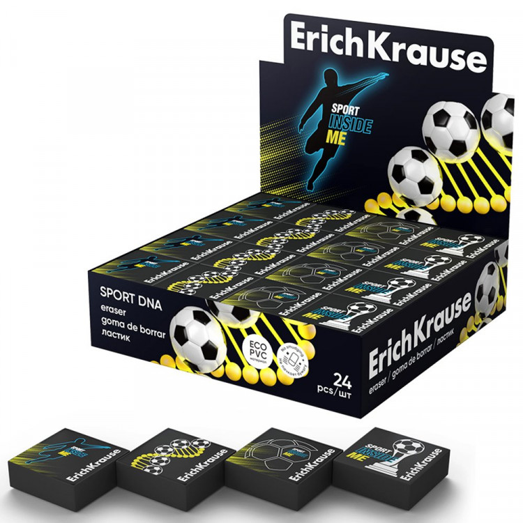 Ластик (ErichKrause) Sport DNA 32*32*11мм арт.60787 (Ст.24) Ластик (ErichKrause) Sport DNA 32*32*11мм арт.60787 (Ст.24)
