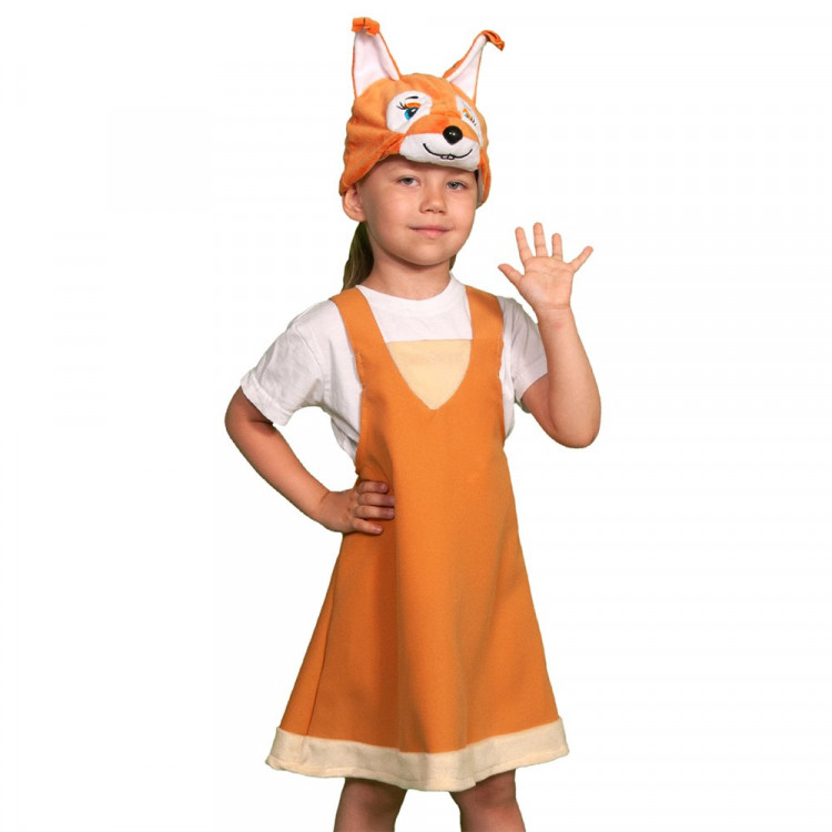 Костюм Д (ЖИВОТНОЕ) Белочка (сарафан,маска) р.98-134 цв.рыжий плюш арт.2001
