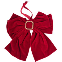 Украшение декоративное "Бант" 17,5*20,5*32см красный бархат арт.94602