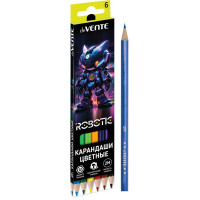 Карандаши цветные (deVENTE) Robotic 6 цветов 2М 2,8 мм шестигранные арт.5021539