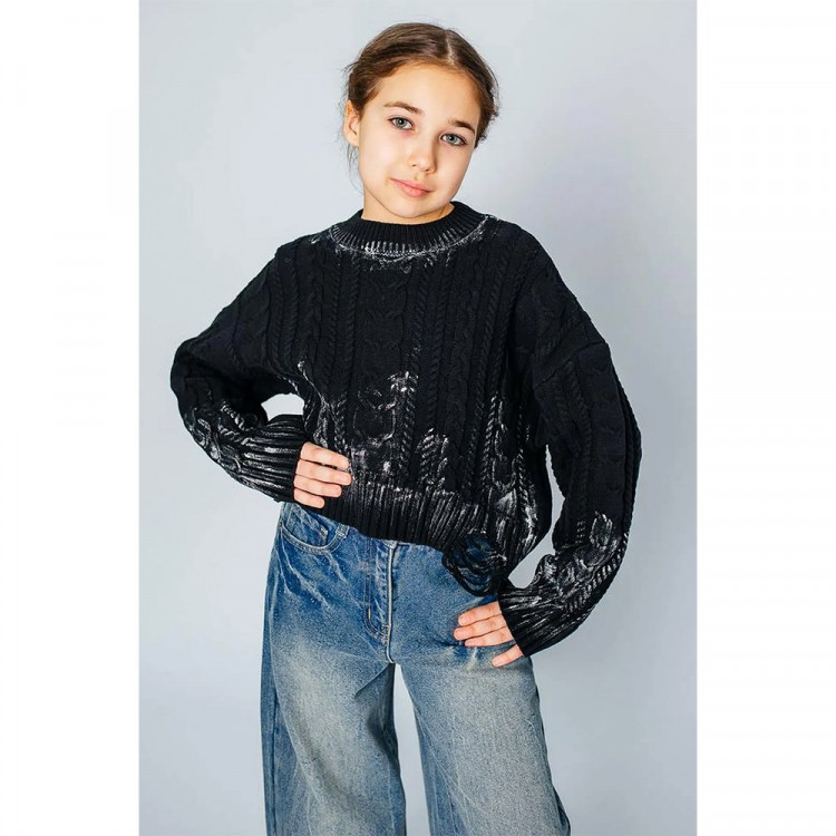 Толстовка для девочки артикул W22793 (DELORAS) размер цвет черный Толстовка для девочки артикул W22793 (DELORAS) размер цвет черный