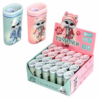 Точилка пластиковая (Феникс) Городские кошечки 1 отверстие с контейнером ассорти арт.69644 Точилка пластиковая (Феникс) Городские кошечки 1 отверстие с контейнером ассорти арт.69644