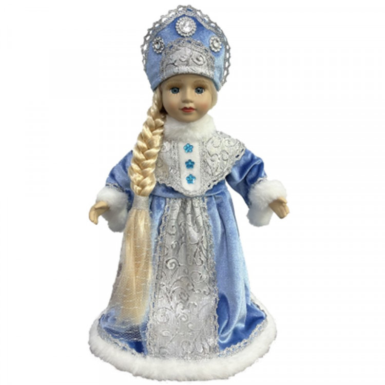 Игрушка декор. "Снегурочка" 32см в голубой шубке арт.95182