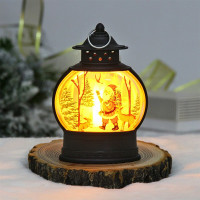 Сувенир с подсветкой LED "Фонарь Дедушка Мороз" 13см цв.черный арт.700-0631