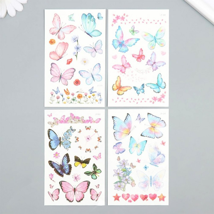 Татуировка на тело "Бабочки" 7,5*12см арт.9691013