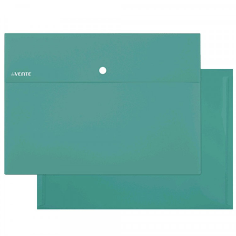 Папка-конверт на кнопке А4(220*330) 350мкм deVENTE Marandi аквамар., внеш. карман арт.3071215 (Ст.)