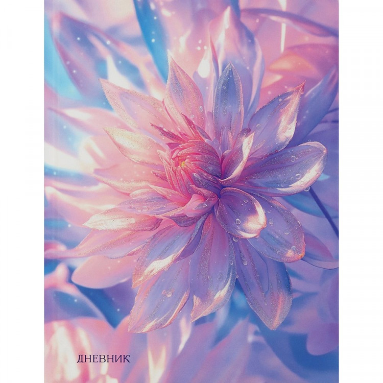 Дневник школьный твердая обложка (Prof-Press) Красивый цветок-1 глянцевая ламинация глиттер арт.Д40-9491