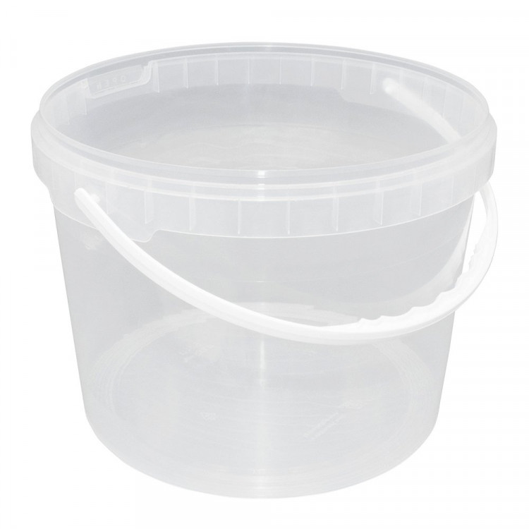 Ведро пищевое 5,5л б/к, с пластиковой ручкой круглое D=230мм цвет прозрачный