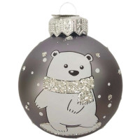 Шар стекло 06,5см "Веселый медвежонок 4" арт.КУ-65-224178/4
