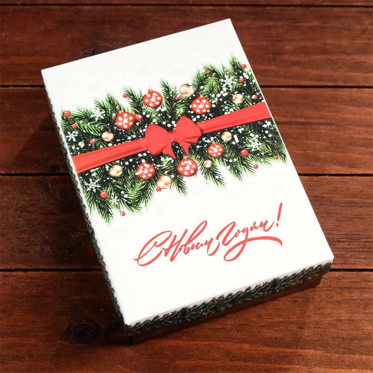 Коробка подарочная сборная 21*15*5,7см "Шишки" арт.9110020 Коробка подарочная сборная 21*15*5,7см "Шишки" арт.9110020