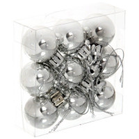 Набор шаров 03см 09шт/наб. "Глянец" цв.серебро арт.183-824