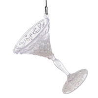 Украшение декор.подвеска пластик (Серия ледяная) "Бокал" 09,5см арт.812524