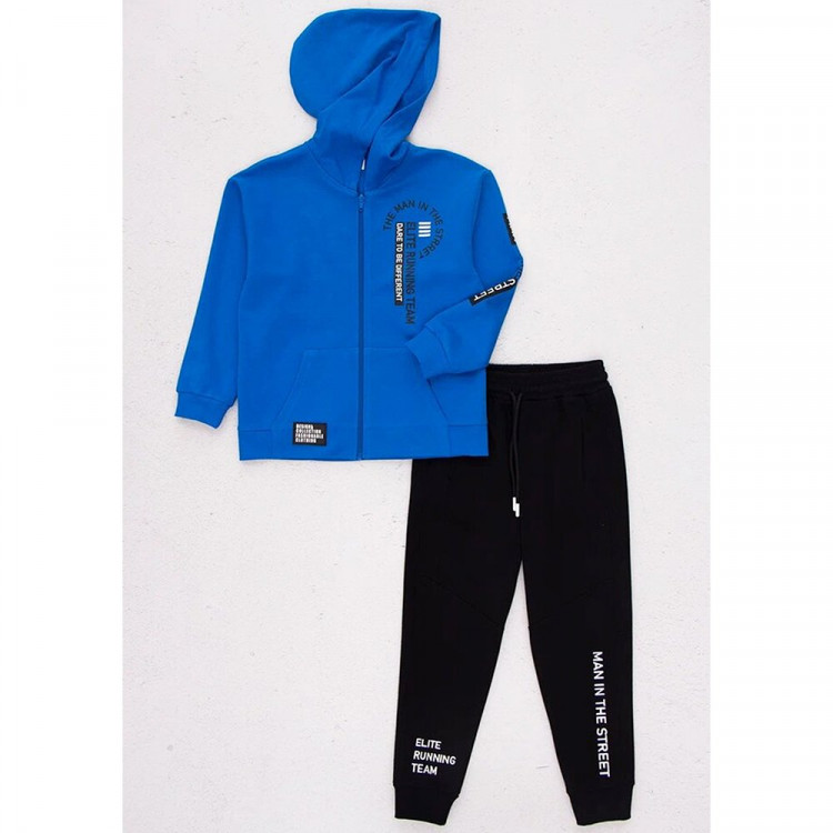 Комплект для мальчика арт.DMB 4977 размер 28/104-32/128 (толстовка+брюки) цвет василек