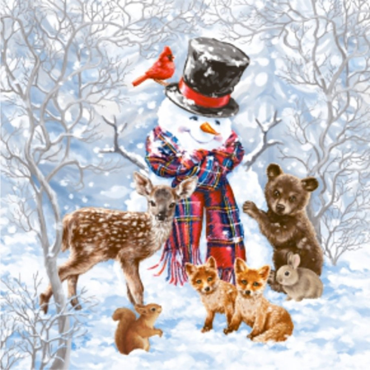 Салфетки бумажные 33*33см 3 слоя 20шт/уп. Bouquet "Лесные друзья" арт.25096