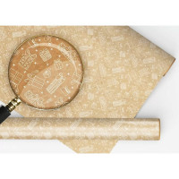 Бумага упаковочная крафт 974*674мм "Рождественские подарки" арт.152502544