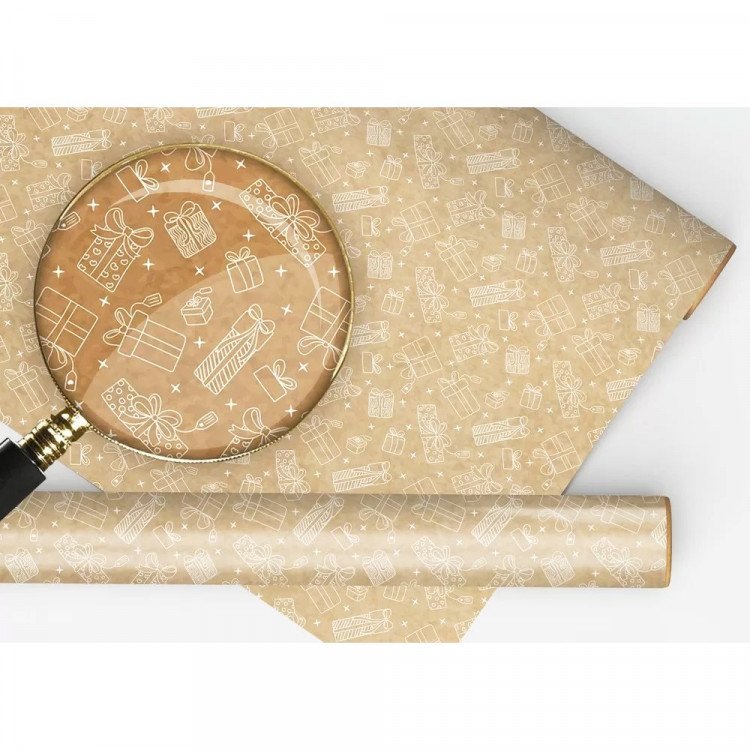 Бумага упаковочная крафт 974*674мм "Рождественские подарки" арт.152502544