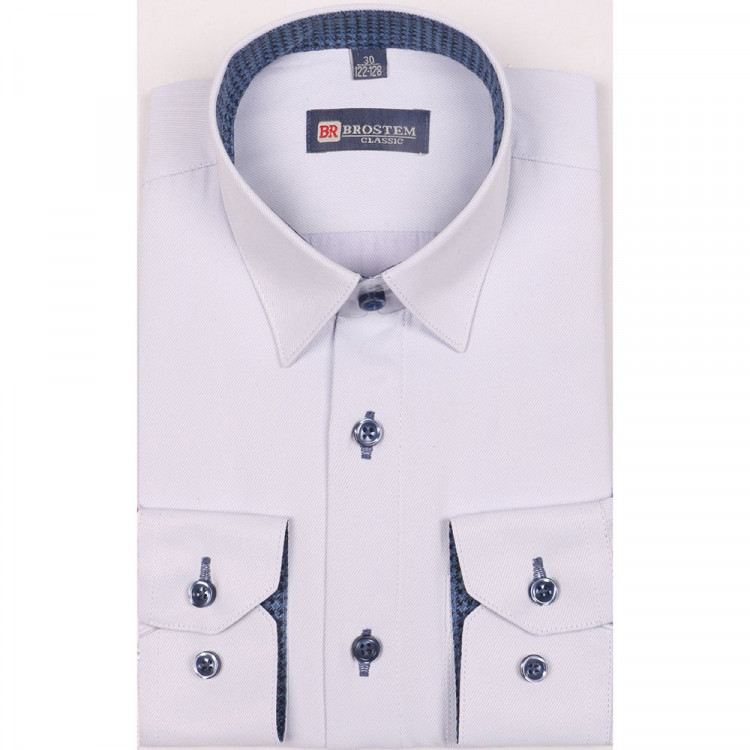 Сорочка детская приталенная длинный рукав размерный ряд 29/116-122-36/158-164  цвет сирень Brostem арт.ZHX004d**