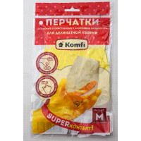 Перчатки хозяйственные латексные Komfi размер M арт. DGL017L