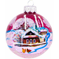 Шар стекло 06,5см "Крестьянские домики" п/у арт.КУ-65-234129