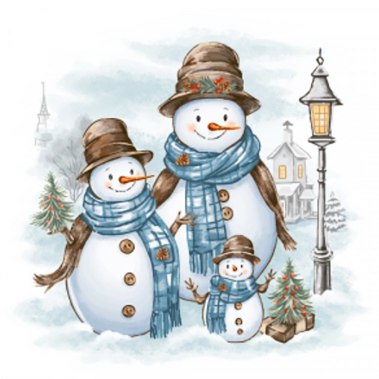 Салфетки бумажные 33*33см 3 слоя 20шт/уп. Bouquet "Дружная семья" арт.25131