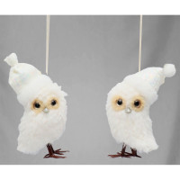 Украшение декор.подвесное текстиль "Сова" 10см цв.асс. арт.DL-DRL04597