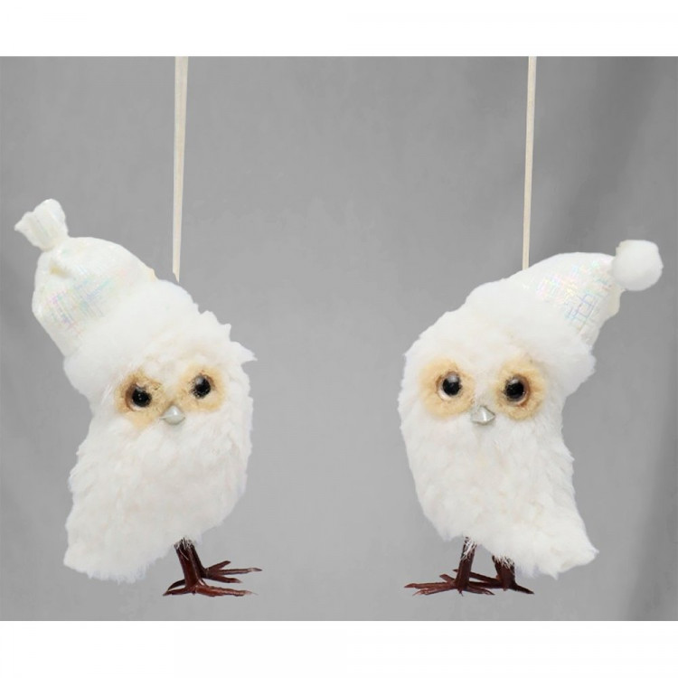 Украшение декор.подвесное текстиль "Сова" 10см цв.асс. арт.DL-DRL04597