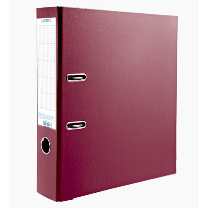 Папка-регистратор 80мм (+/-5)  ПВХ с 2 сторонней обтяжкой, металлический уголок, бордовая, разобранная