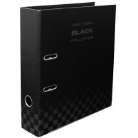 Папка-регистратор 75мм ламинированны картон TOTAL BLACK черная с дизайном deVENTE собранная арт.3091309