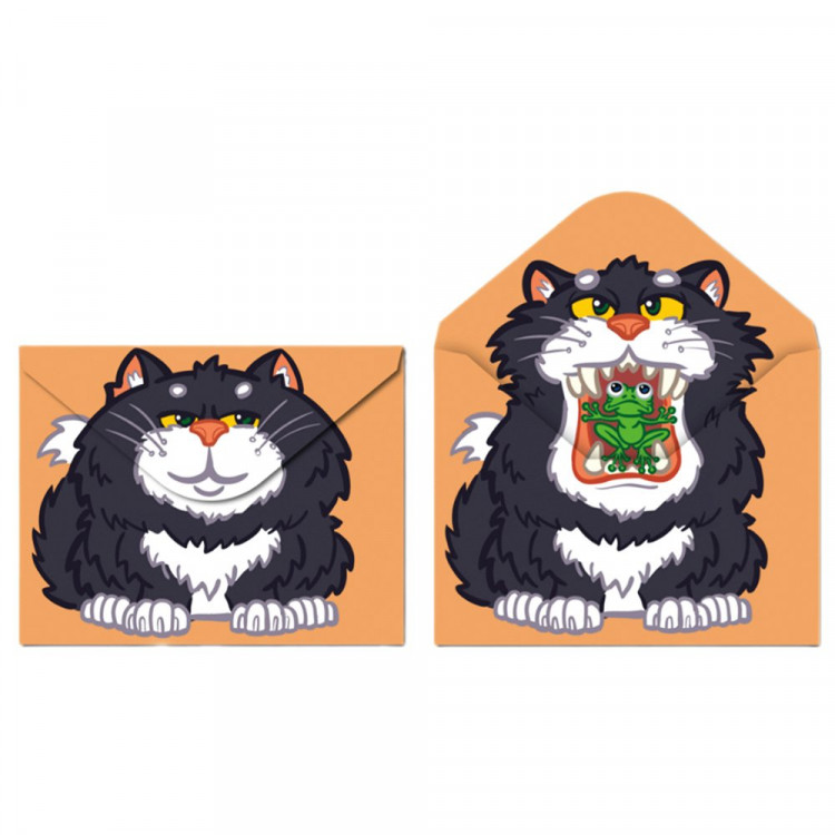 Папка-конверт на кнопке А4 (CENTRUM) 180мкм Кот с лягушкой арт.75702