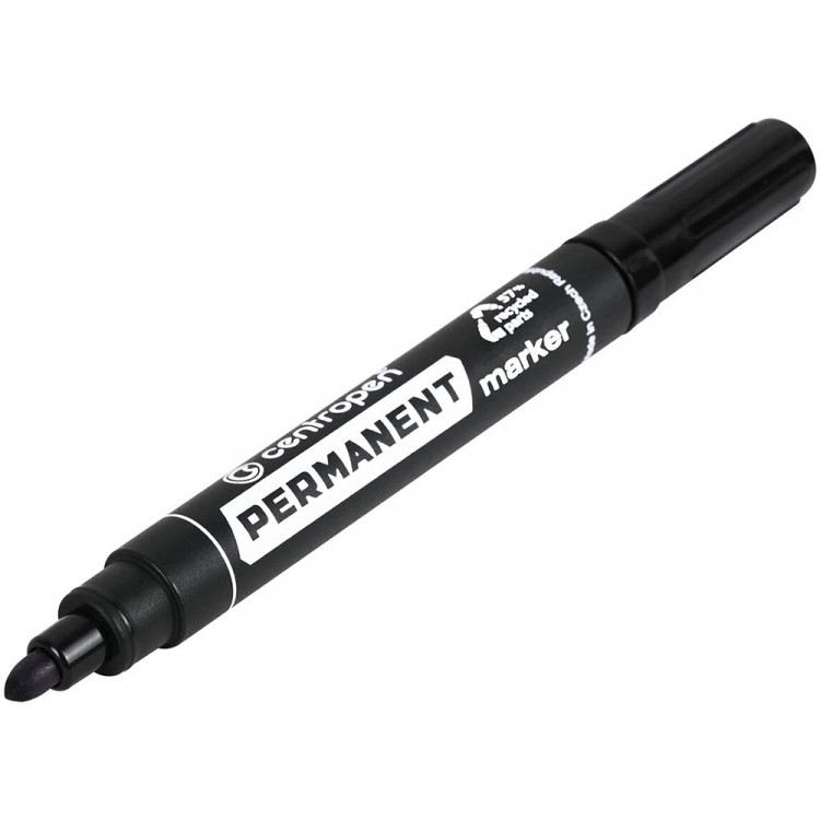 Маркер перманентный CENTROPEN круглый 2,5мм черный арт.8566/Ч