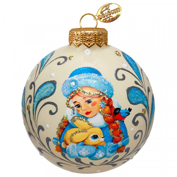 Шар стекло 06,5см "Прелестная снегурочка 1" арт.КУ-65-254005/1