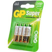 Батарейки GP Super LR03 (ААА) алкалиновые BL4 (цена за упаковку) блистер