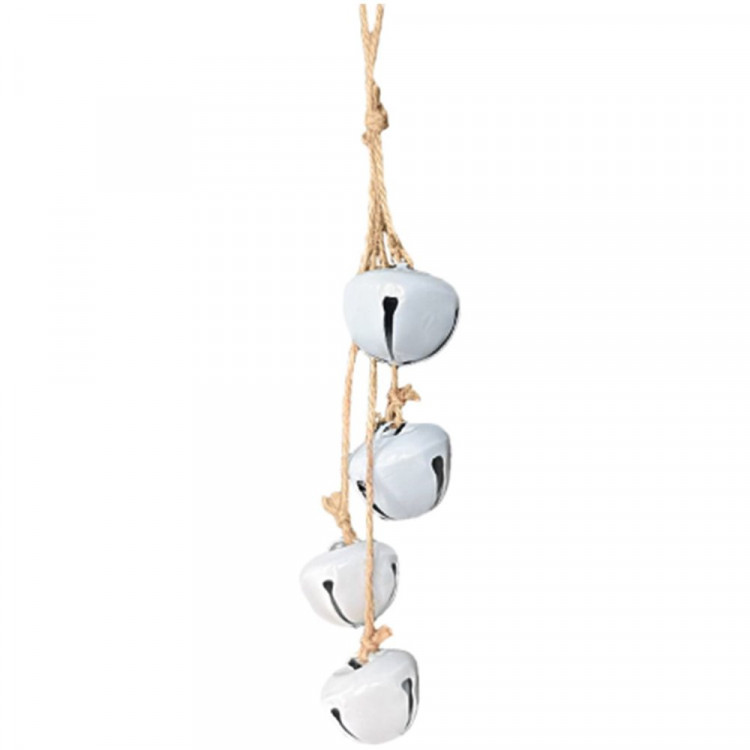 Украшение декор.подвеска металл. "Бубенчики" 15см, цв.белый арт.94631