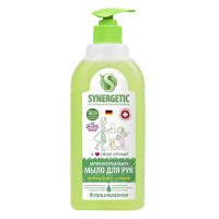 Мыло жидкое 500мл дозатор Synergetic лемонграсс и мята, антибак. арт.105059 Мыло жидкое 500мл дозатор Synergetic лемонграсс и мята, антибак. арт.105059