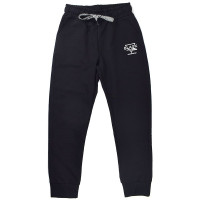 Брюки спортивные для мальчика арт.2269-01 размер 30/122-36/140 трикотажные цвет черный