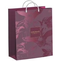 Пакет ПВД с пластиковыми ручками 30*40+10 Брусничный