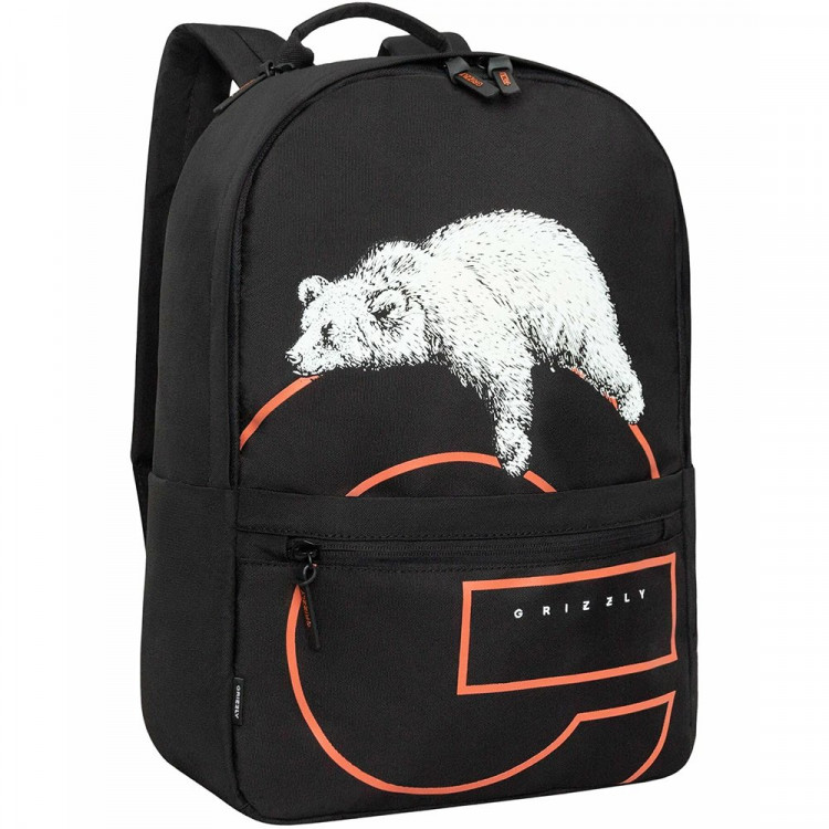 Рюкзак для мальчиков (Grizzly) арт.арт.RQL-614-1/1 черный - рыжий 30х43х14 см Рюкзак для мальчиков (Grizzly) арт.арт.RQL-614-1/1 черный - рыжий 30х43х14 см