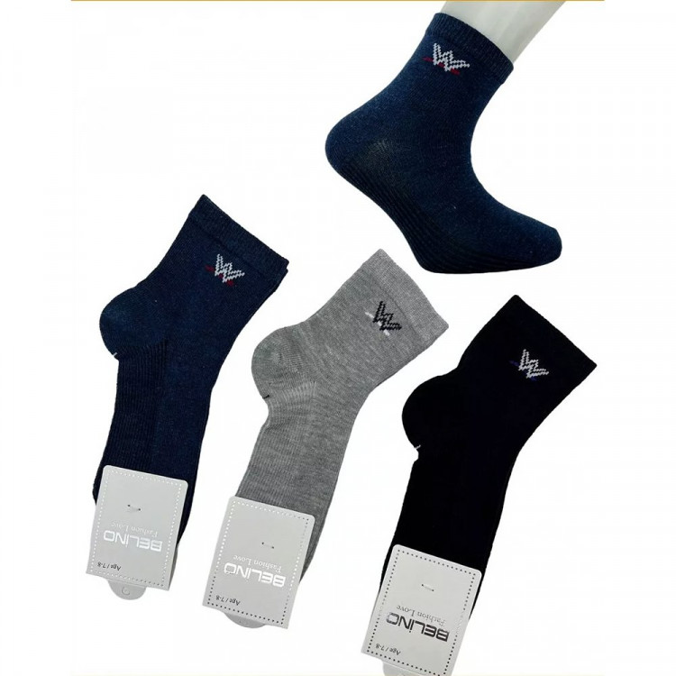 Носки детские арт.405000 H размер 16-22 хлопок 85% полиамид 12% эластан 3% цвет ассорти для мальчика (BELINO)