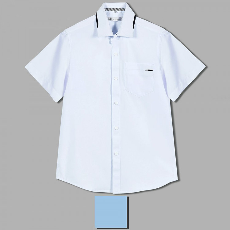 Сорочка детская (Делорас) короткий рукав цвет голубой арт.71603CS на кнопках