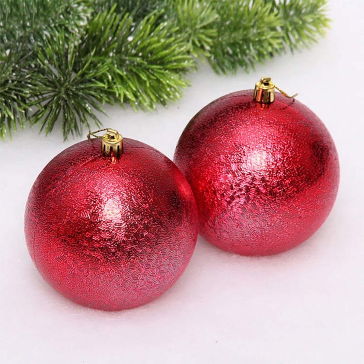 Набор шаров 10см 02шт/наб. "Мягкий блеск" цв.красный арт.652-311