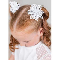 Бант для волос белый Кибела 6см